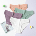 thumbnail image 4 of Ropa interior de mujer de hilo de algodón de color sólido de cintura baja y cadera, ropa interior transpirable de doble capa para niñas, 4 of 6