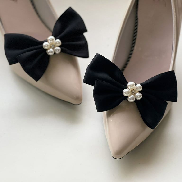HZYFPOY Women Decorative Shoes Clips Bow Shoe Clips Removable Shoe Buckles  Accessories for Wedding party