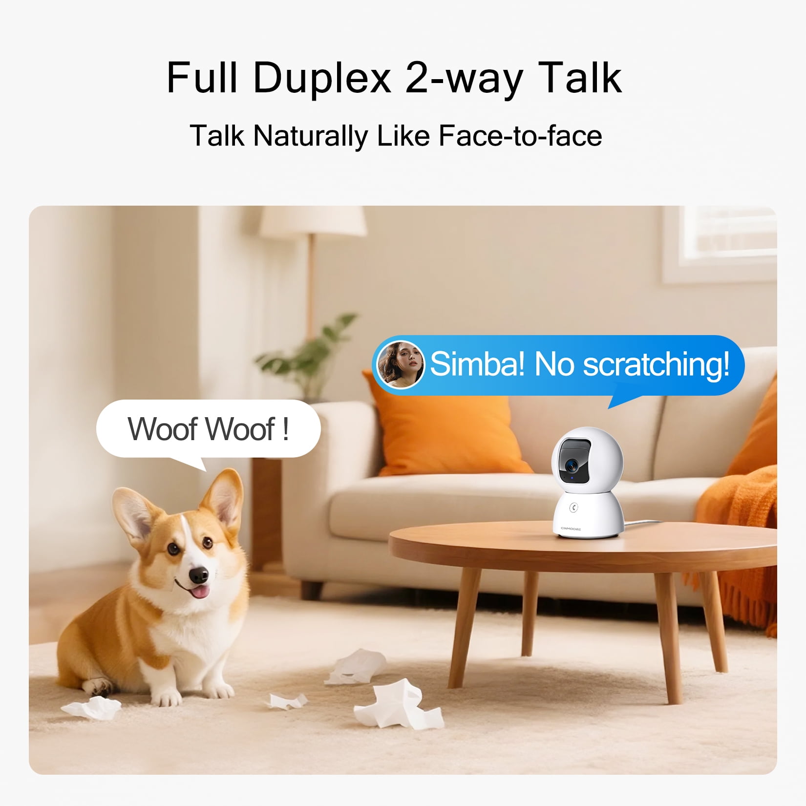 CINMOORE 3K Indoor Home Camera w/ No Monthly Fees AI Tracking&Face ID, Pet/Dog Camera Indoor w/Phone App, 2.4/5GHz WiFi Camera for Home Security Baby Monitor, Pan/Tilt, Full Duplex 2-Way Audio, 3Pack