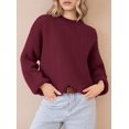 thumbnail image 3 of Suéter PRETTYGARDEN Oversized para Mujer Burdeos XL, 3 of 5