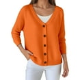 thumbnail image 2 of Lixiuxyad Womens Cardigans Loose Fit Button Up Knit Cardigan Sweater For Casual Wear,Orange, 2 of 6