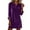 Purple, variant on Women Velvet Tunic Dress Long Sleeve V-Neck Sequin Dress Collared Mini Dress for Wedding Guest Evening Party