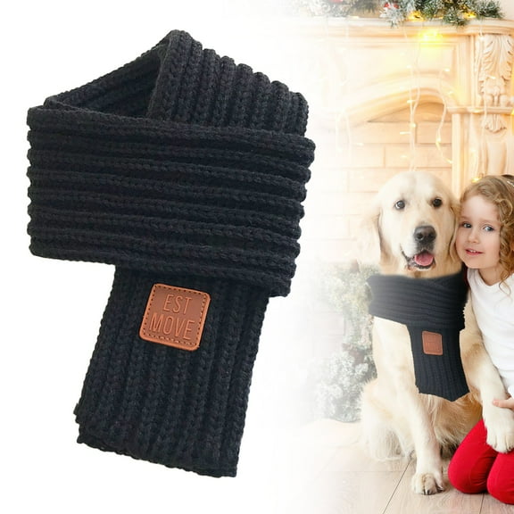 CHENjy Christmas Knitted Dog Scarves with Festive Patterns, Warm Pet Neck Wrap for Small to Medium Dogs, Holiday Pet Apparel and Photo Props