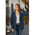thumbnail image 5 of Women's Long Sleeve Cable Knit Sweater Open Front Cardigan Button Loose Outerwear, 5 of 6