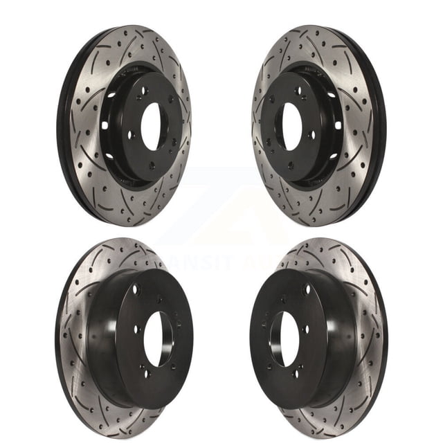 DS-One Front Rear Coated Drilled Slotted Disc Brake Rotors Kit for Car Mitsubishi Lancer KD-100333
