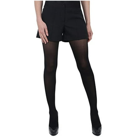 Nylon Satin Shorts - Henry Segal Women's Pocketless Black Tuxedo Shorts with Satin Side Stripe