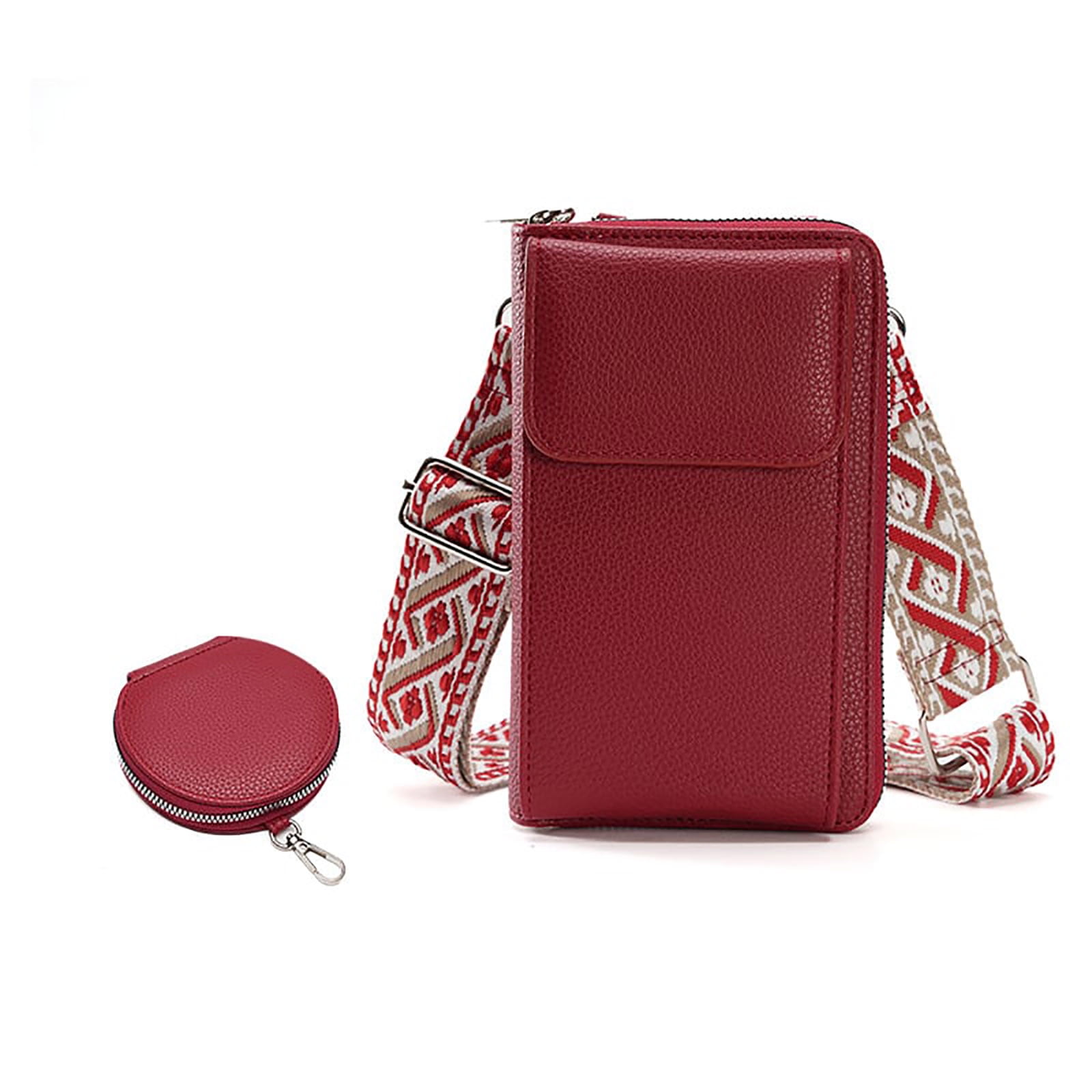 Leather Phone Wallet Crossbody Bag, Small Shoulder Purse, RFID