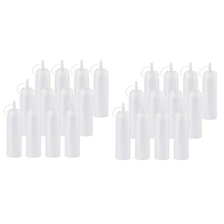 

24 Pack 8 Squeeze Squirt Condiment Bottles with Twist on Cap for Sauce Ketchup BBQ Paint
