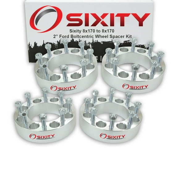 Sixity Auto 4 pc 2" 8x170 Wheel Spacers compatible with Ford E-350 Excursion F-250 F-350 Super Duty M14x1.5mm 1.75in Studs Lugs