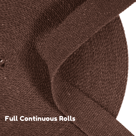 Dream Trimming Goods -Brown- 1 Inch 10 Yards Heavy Cotton Webbing Strap –Continuous Roll for Bag, Belts, Sewing & Craft Projects