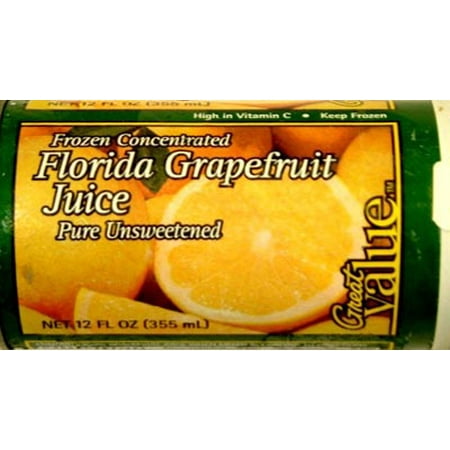 Great Value: 100% Florida Grapefruit Juice, 12 Oz ...