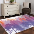 thumbnail image 3 of Orange Purple Forest Silhouette Area Rugs 2.7'x5', Small Throw Rugs for Kitchen Bedroom, Watercolor Forest Trees Retro Indoor Outdoor Rug Non-Slip Low Pile Carpet Runner Reversible Floor Mats, 3 of 8