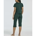 thumbnail image 4 of Real Essentials 2 Pack: Women's Cotton Pajamas Short Sleeve Tops and Capri Pants Pajama Sets with Pockets (Available In Plus), 4 of 6
