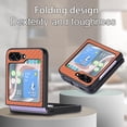 thumbnail image 3 of Allytech Fiber Pattern Phone Case for Samsung Galaxy Z Flip5, Slim Fit Lightweight Shockproof Anti-Fall Anti-Scratch Non-Slip Luxury Folding Case for Samsung Galaxy Z Flip5 - Brown, 3 of 5