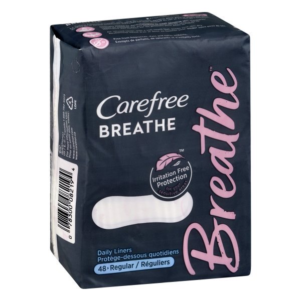 Carefree Breathe Panty Liners, Individually Wrapped, 48 Count Walmart