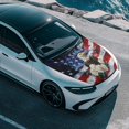 thumbnail image 4 of FOR U DESIGNS Eagle Rose American Flag Pattern Car Hood Cover Dustproof Car Bonnet Banner Elastic Fabrics Windproof Vehicles Decorate Accessories Engine Flag Sign, 4 of 8