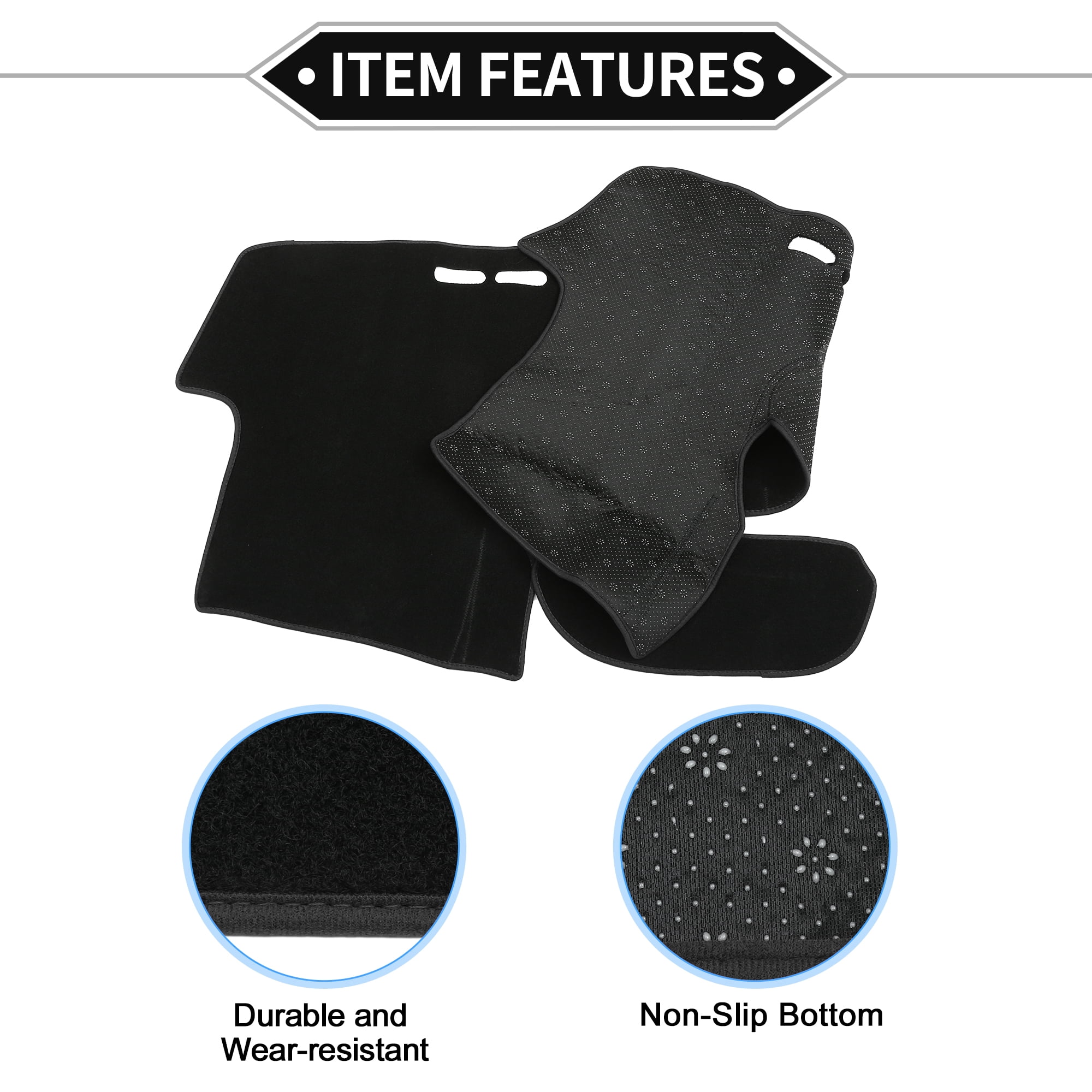 Unique Bargains Dash Cover Compatible for Toyota Yaris, Non-Slip Polyester Center Console Dashboard Cover Pad Carpet Black For TOYOTA YARIS 2004-2011