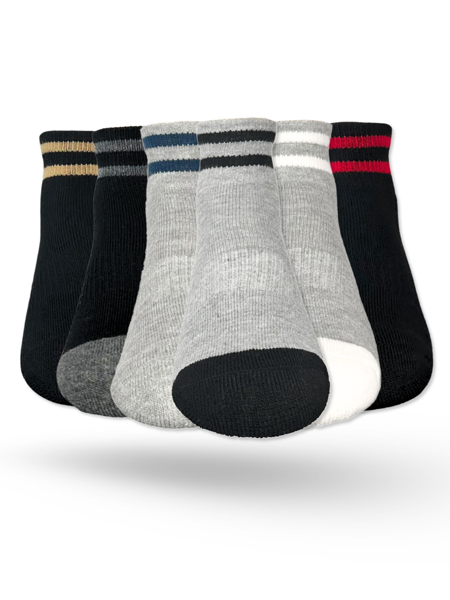Wonder Nation Boys Sport Ankle Socks, 6-Pack, Sizes S-L