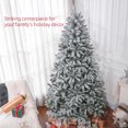 thumbnail image 4 of HOMCOM 7ft Flocked Artificial Christmas Tree with Metal Stand, Hinged Tips, 4 of 10