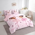 thumbnail image 2 of spefrowx Cute Ballet Girls Twin Bedding for Kids, Pink Inspirational Bow Butterfly Bedding Comforter Set, Pink Reversible, 7-Piece, 2 of 6