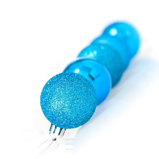 24 bolas de Navidad pequeñas, adornos navideños, bolas de árbol de 3 cm, adornos de árbol multicolor pastel, colgante para decoración de fiesta de bodas de vacaciones (1,18 pulgadas, azul claro) Xemadio ZFSDFLD103