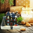 thumbnail image 3 of casa de Navidad llevó de luz cálida de nieve Soledad Casa de miniaturas de resina, 3 of 10