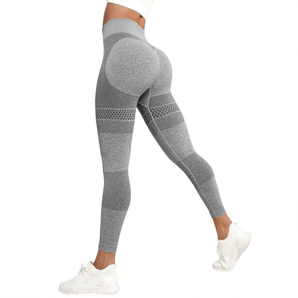 Pantalones de yoga de cintura alta y color llamativo para mujer: leggings ajustados para correr y hacer fitness