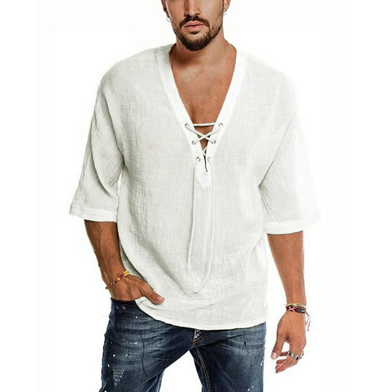 White v neck online t shirt with blazer