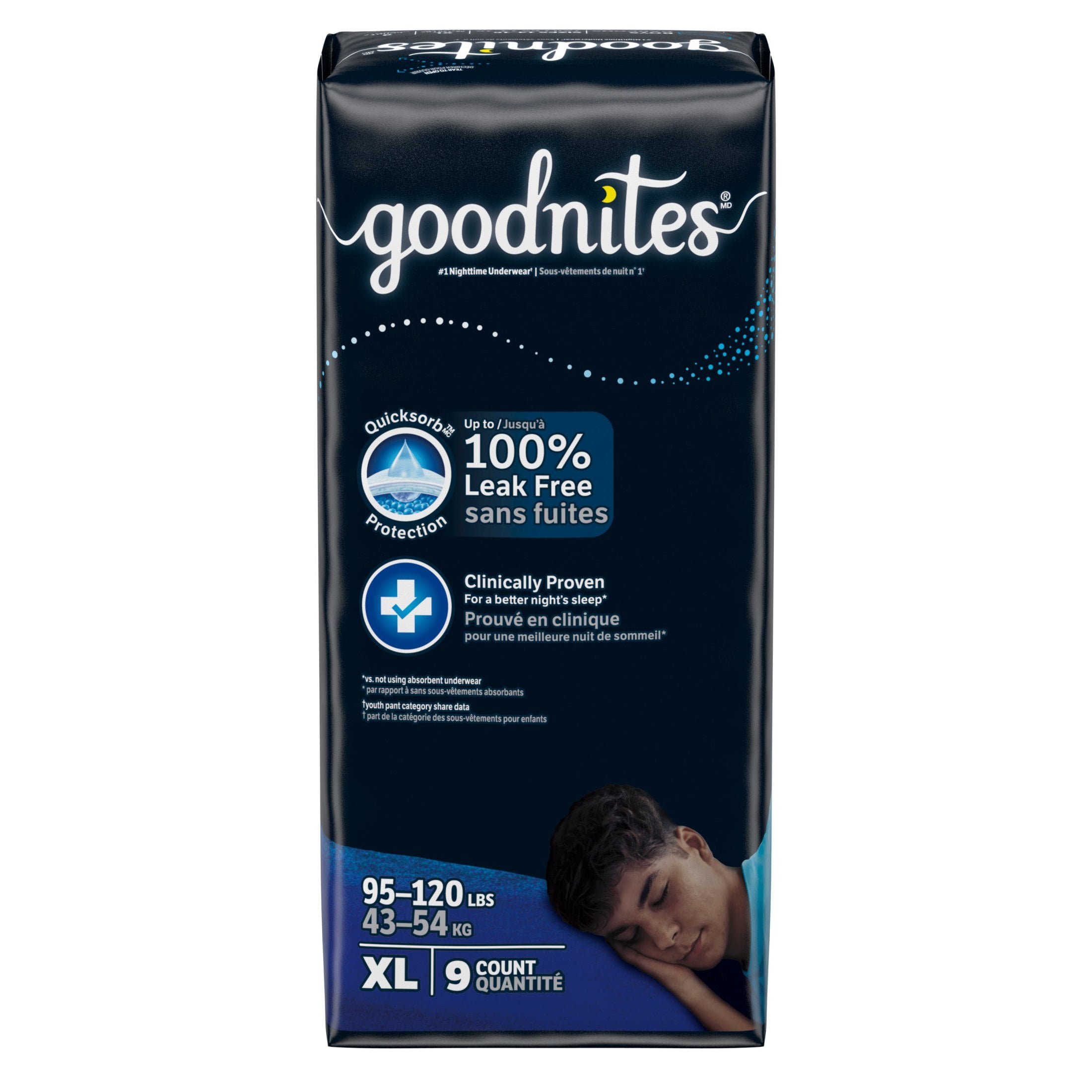 Goodnites Bedwetting Underwear for Boys, XL (95-120 lbs), 9