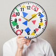 thumbnail image 6 of Yayeee Wall Clock Battery Operated 11.9" Silent Quartz Non-Ticking for Living Room Decor, Blue Retro Triangles, 6 of 8