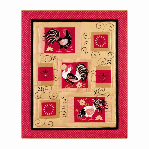 Il Gallo & Rustic Rooster Cotton Quilted 50" x 60" Throw Blanket
