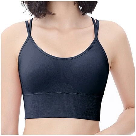 

Hinvhai Ladies Sports Bras Shockproof Large Size No Steel Rings Bra Woman s Yoga Fitness On Clearance Blue XL(XL)