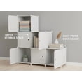 Stackable Cube Storage System 6Cube Storage Organizer Modular Stackable with Doors White - Walmart.com