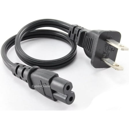 CablesOnline, 1ft 2-Prong Figure-8 Replacement Non-Polarized Computer Power Cord