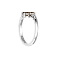 thumbnail image 3 of Double Heart 5 MM Smoky Quartz 925 Sterling Silver Women Mother's Day Gift Ring, 3 of 4