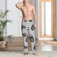 thumbnail image 6 of Lsque Gray Tractor Print Men's Pajama Pants, Lounge Pant - Comfortable Home Wear,Elastic Waistband, Stylish Design-Small, 6 of 9