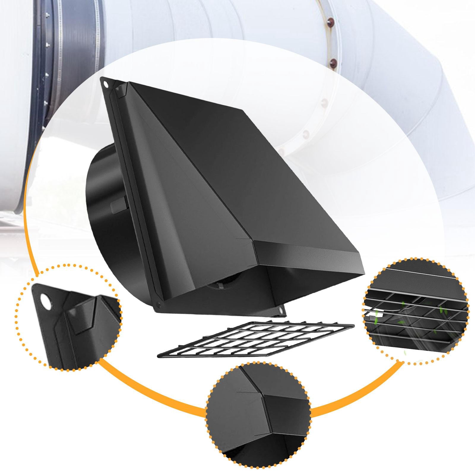 Fiocias Dryer Vent Cover Outdoor Wall Vent Cover Weatherproof Multifunctional Protection Black