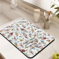 thumbnail image 3 of Romantic Rose and Peony Coffee Bar Mat, Absorbent Vintage Dish Drying Pad, Botanical Kitchen Counter Protector, 3 of 4