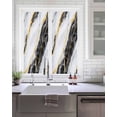 thumbnail image 2 of Window Privacy Film Marble Black Stained Glass Window Film Decorative Sun Block Window Cover Gold Foil Ceramic Style Cracks Scratches Window Clings Static Adhesive Sticker for Bathroom 17.7"x39.3", 2 of 7