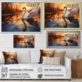 thumbnail image 4 of Designart "Swans' Beautiful Journey I" Animals Swans Floater Framed Canvas Art Print, 4 of 5