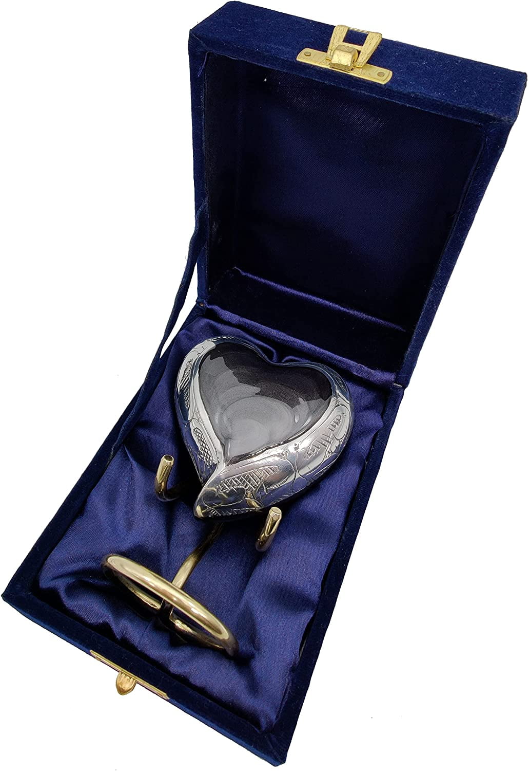 5MOONSUN5's Handcrafted Heart Urn Keepsake Cremation Urn for Human pet Ashes Engraved Urn Heart Shaped - Perfect for Adults & Infants Honor Your Loved One. Comes with Brass Stand & Premium Box