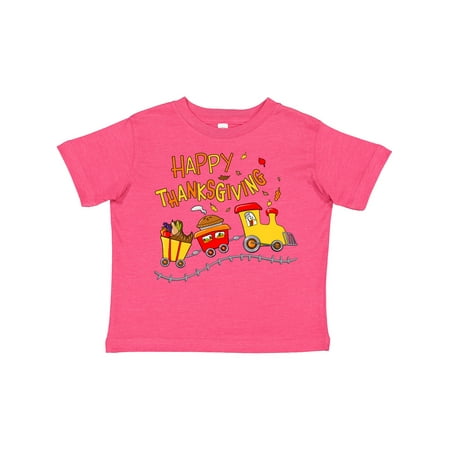 

Inktastic Happy Thanksgiving Turkey Train with Food Gift Toddler Boy or Toddler Girl T-Shirt