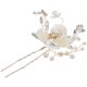 thumbnail image 1 of KAKOWELY Horquilla de flor de cristal, elegante horquilla en forma de U, accesorio para el cabello para novia o boda., 1 of 4