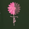 thumbnail image 5 of Wild Bobby, Faith Pink Ribbon Sunflower, Breast Cancer Awareness, Unisex Crewneck Graphic Sweatshirt, Forest Green, Medium, 5 of 5
