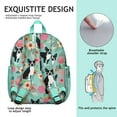 thumbnail image 5 of Minimalist Dog Design Student Backpack – Playful Puppy Paw Print with Bone and Tail Cartoon Design, Artistic Watercolor Style for School, 5 of 6