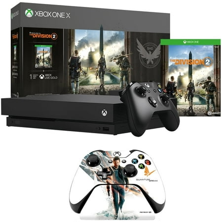 Microsoft Xbox One X Bundle 1 TB Console with Tom Clancy's The Division 2 (CYV-00255) + XBOX ONE Official Quantum Break Controller Stand