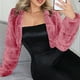 thumbnail image 4 of Chaqueta de abrigo cálida para mujer, de invierno, lisa, con cuello en V, 4 of 6