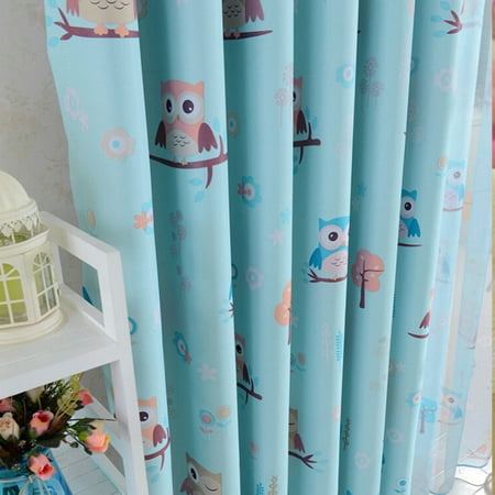 2pcs 100 250cm High Shading Curtain Owl Cartoon Curtains Window Scarf Drapes Living Room Kids Children Bedroom Study