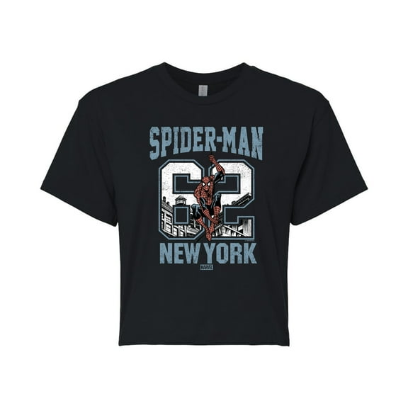 Marvel Spider-Man - 62 New York - Juniors Cropped Graphic T-Shirt
