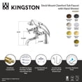 thumbnail image 4 of Kingston Brass KS248AB Essex Three-Handle 2-Hole Deck-Mount Clawfoot Tub Faucet with Hand Shower in Antique Brass, 4 of 5